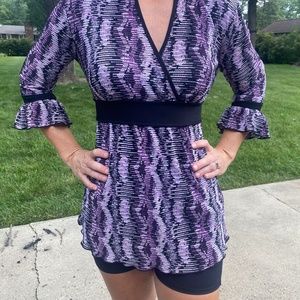 Dress barn purple and black blouse